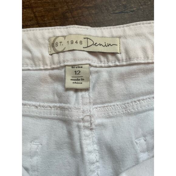 Est 1946 Denim white distressed  hi-rise jeans 12 NWOT - Picture 2 of 9